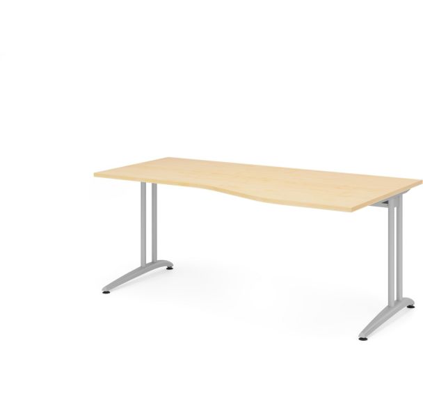 Bureau asymétrique piètement C série BS19 - 180x100 cm - Hammerbacher