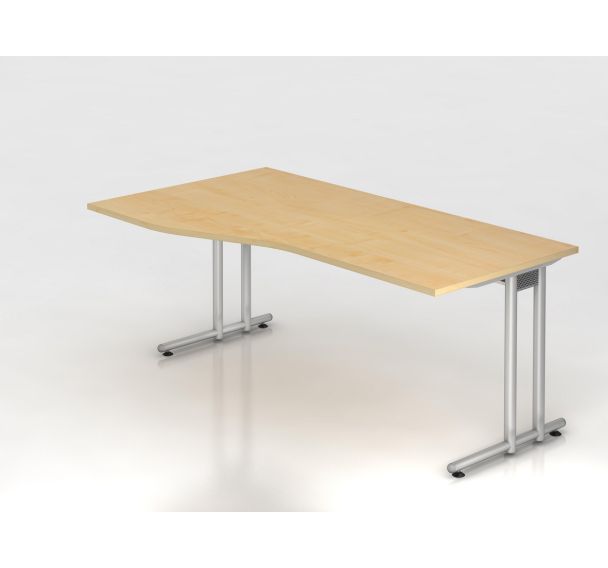 Bureau asymétrique piètement C série NS18 - 180x100cm - Hammerbacher