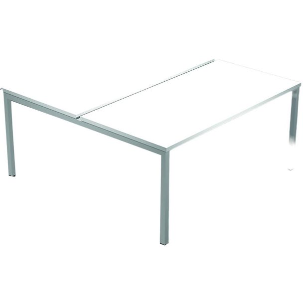 Bureau bench Fast 4 pieds à section carré - 140x164 cm - Artarredi