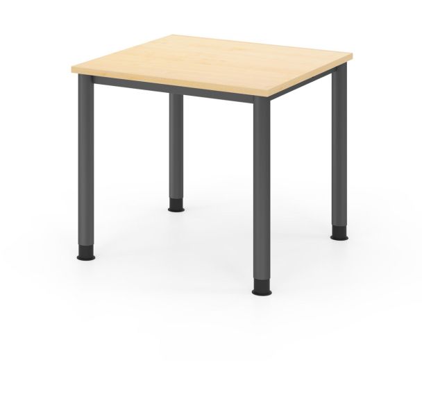 Bureau carré à 4 pieds ronds - 80x80 cm - Hammerbacher