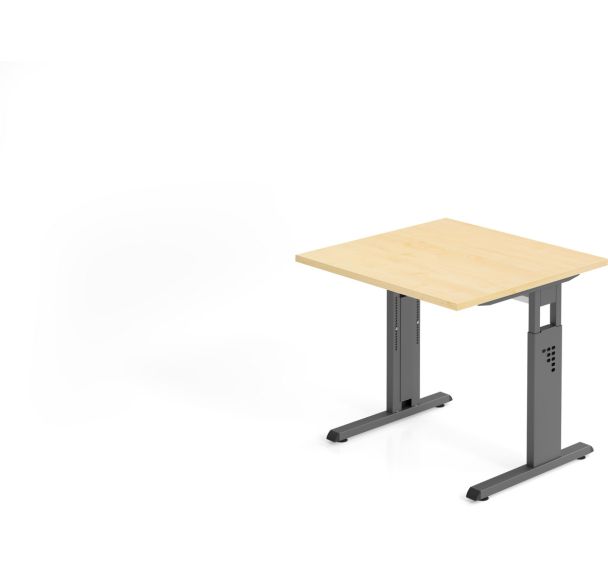 Bureau carré à piètement en C - 80x80 cm - Hammerbacher