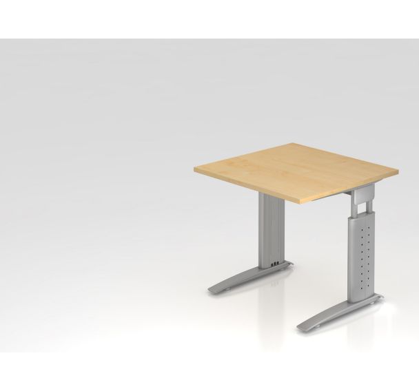 Bureau carré piètement en C série US08 - 80x80 cm - Hammerbacher