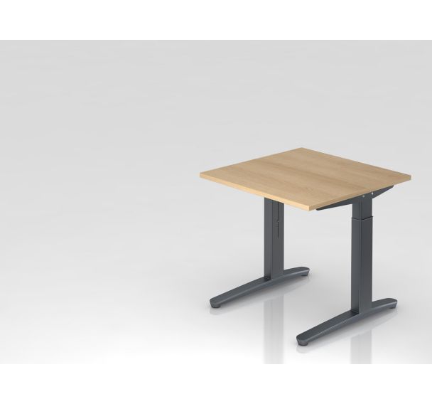 Bureau carré série XB - Plateau chêne - 80x80 cm - Hammerbacher