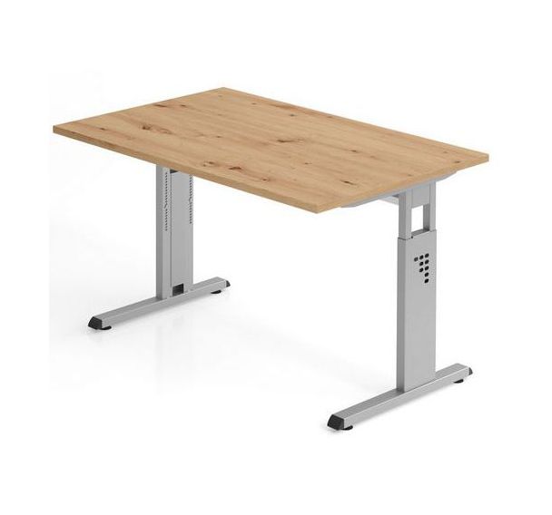 Bureau chêne noueux 120cm piètement alu - Gamme Minos