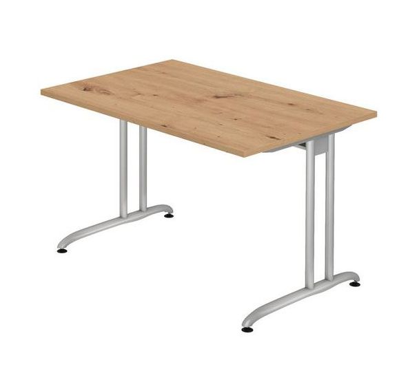 Bureau chêne noueux 120cm piètement alu - Gamme Miro