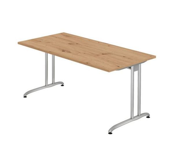 Bureau chêne noueux 160cm piètement alu - Gamme Miro
