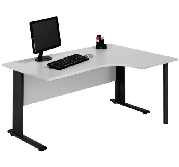 Bureau compact - Gris clair - Manutan Expert