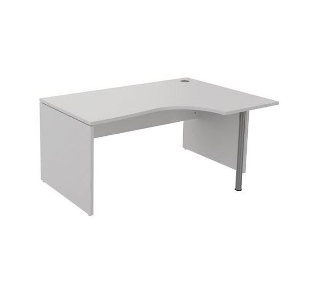 Bureau compact - Piétement panneau - Gris - Manutan Expert