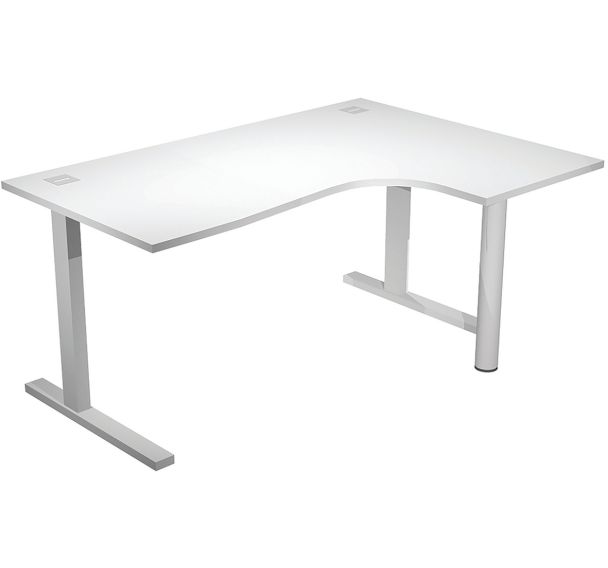 Bureau compact 90° droit avec pied L métal - Artarredi
