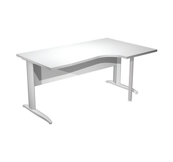 Bureau compact 90° droit avec pieds L métal Fast - 160cm - Artarredi
