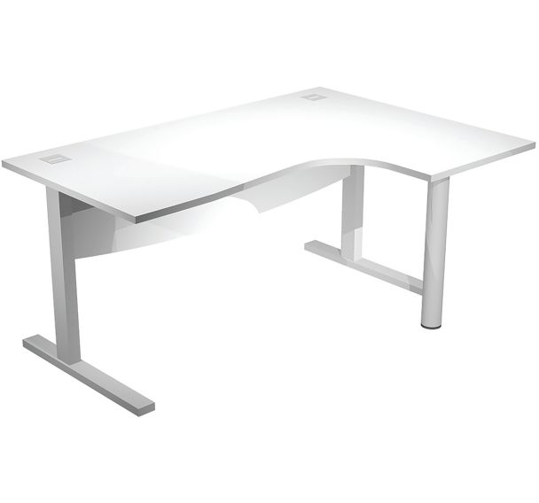 Bureau compact 90° droit avec voile de fond Visual - Artarredi