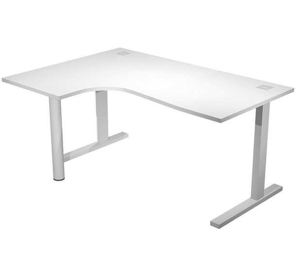 Bureau compact 90° gauche avec pied L métal - Artarredi