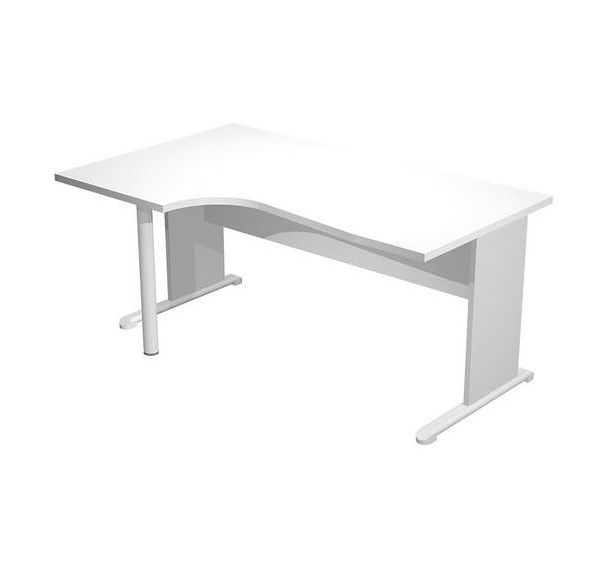 Bureau compact 90° gauche avec pieds L bois Fast - 160cm - Artarredi