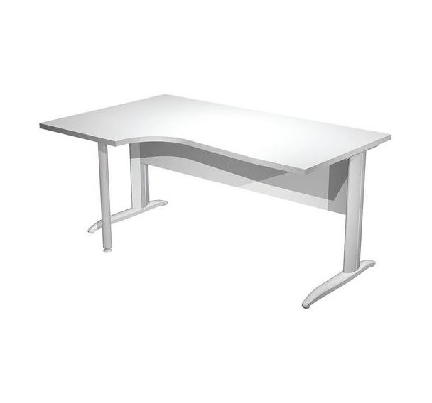 Bureau compact 90° gauche avec pieds L métal Fast - 160cm - Artarredi