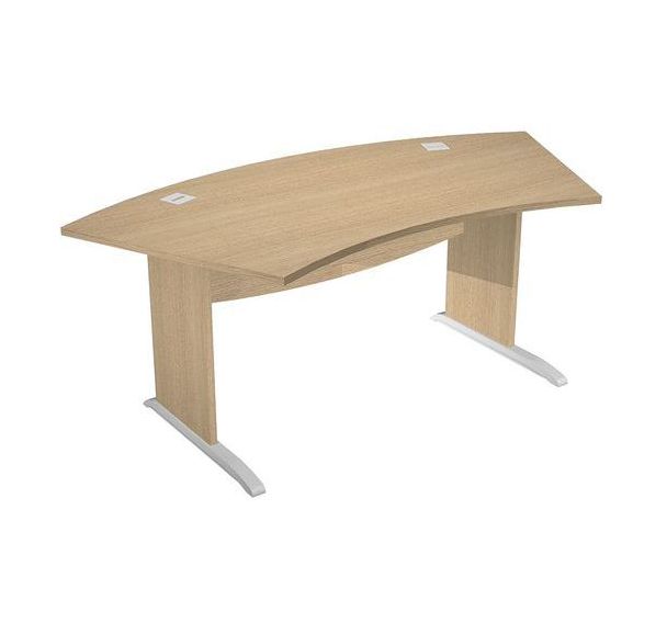 Bureau de direction avec pieds L en bois Visual - Chêne