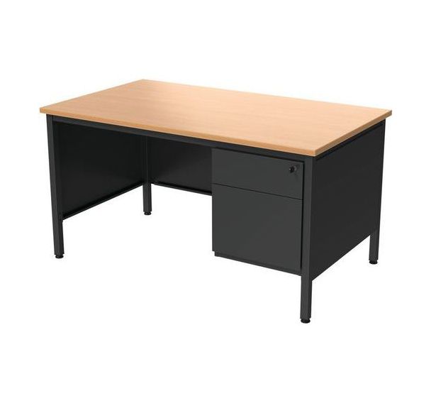 Bureau demi ministre Confort 2 avec caisson - 140 cm