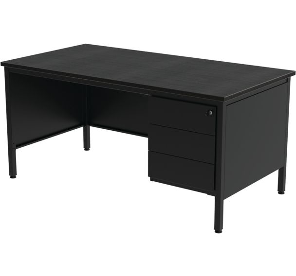 Bureau demi ministre Confort 2 avec caisson 3 tiroirs -160 cm