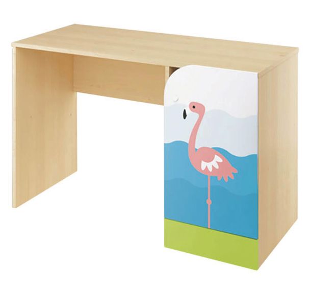 Bureau droit 1 porte - flament rose