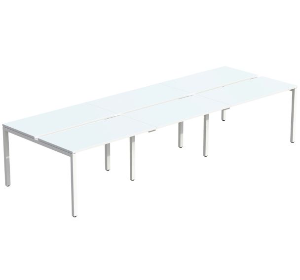 Bureau droit 6 places Bench Easy Office Paperflow