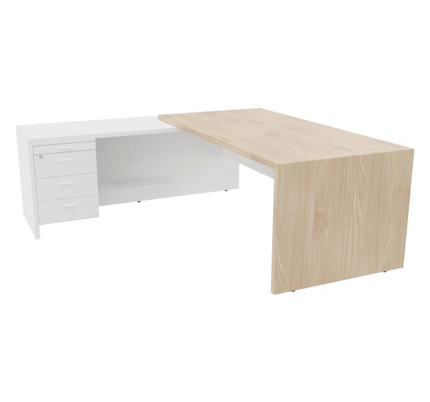 Bureau droit Allegra + retour sur caisson 3 tiroirs + tirette plumier