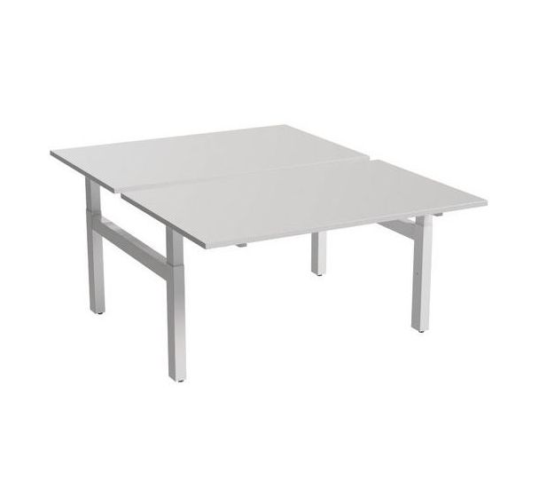 Bureau droit Bench 2 places piètement réglable en H - Inesa