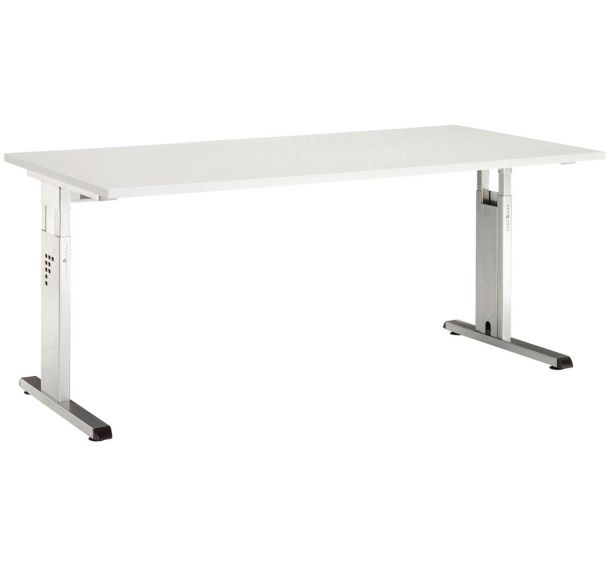 Bureau droit Minos - Pieds réglables - Gris clair