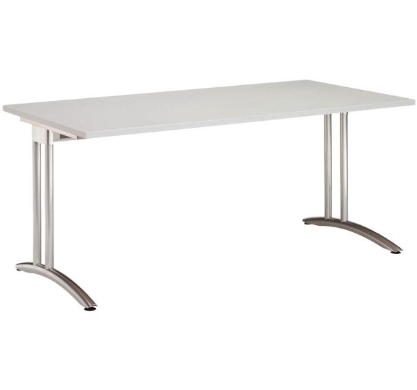 Bureau droit Miro - Pieds fixes - Gris clair