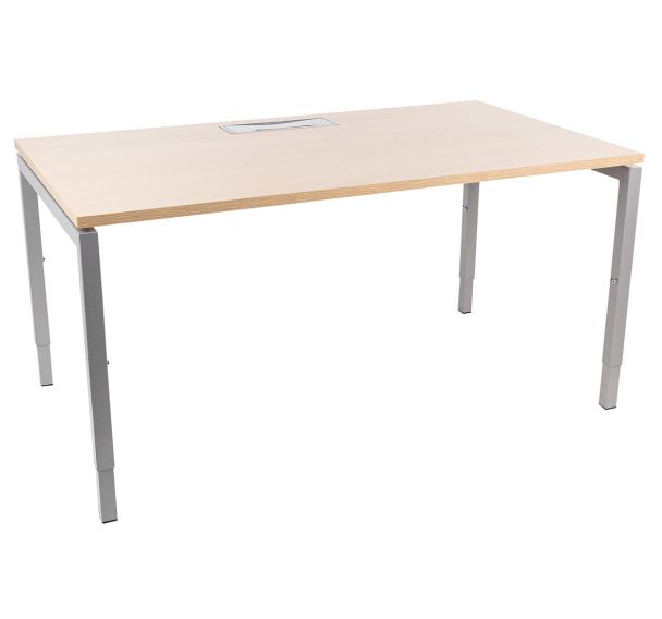 Bureau droit Misao - Pied U ajustable Chêne/Alu - Manutan Expert