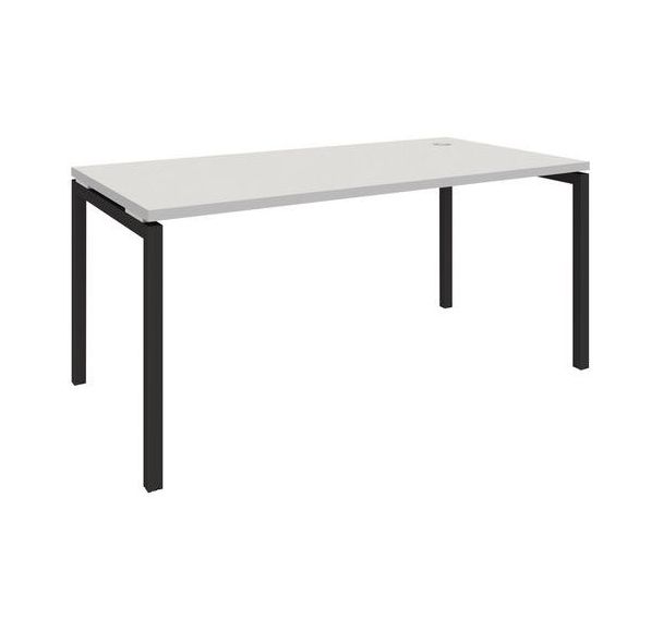 Bureau droit Open - Gris clair/Gris ombre - Piètement ajustable