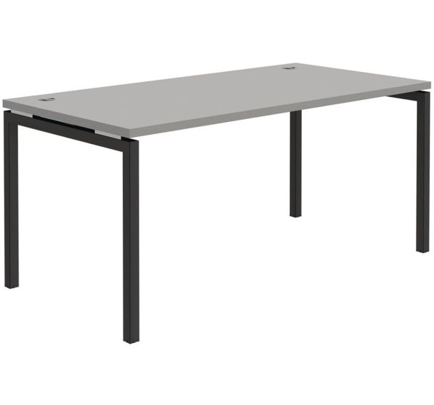 Bureau droit Open - Gris clair/Gris ombre - Piètement fixe
