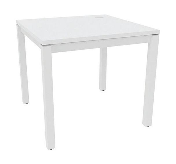 Bureau droit X4 blanc / pied blanc