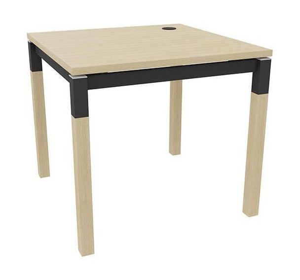 Bureau droit X4 plateau chêne avec pied chêne et anthracite