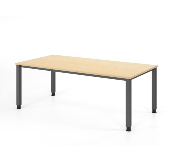 Bureau droit à 4 pieds carrés - 200x100 cm - Hammerbacher