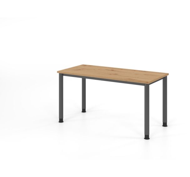 Bureau droit à 4 pieds ronds - 140x67 cm - Hammerbacher