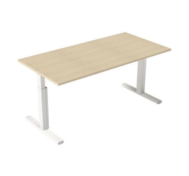 Bureau droit à manivelle avec piètement en T - Kelli