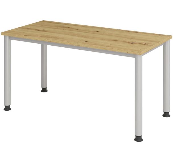 Bureau droit pieds ronds 140 cm - Hammerbacher