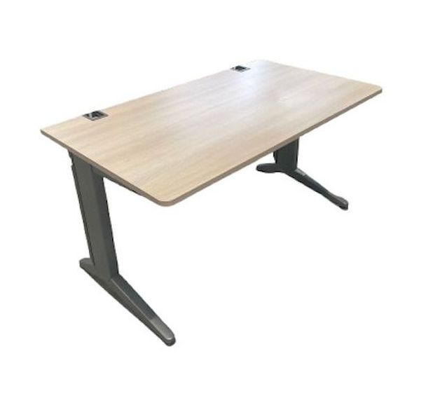 Bureau droit reconditionné - Bois 140x80x74 - Pied métal