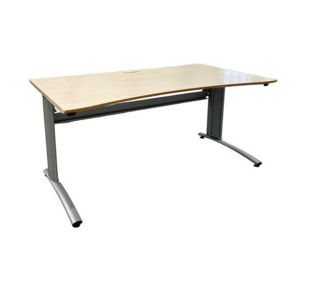 Bureau droit simple reconditionné - 160x80cm - Chêne clair