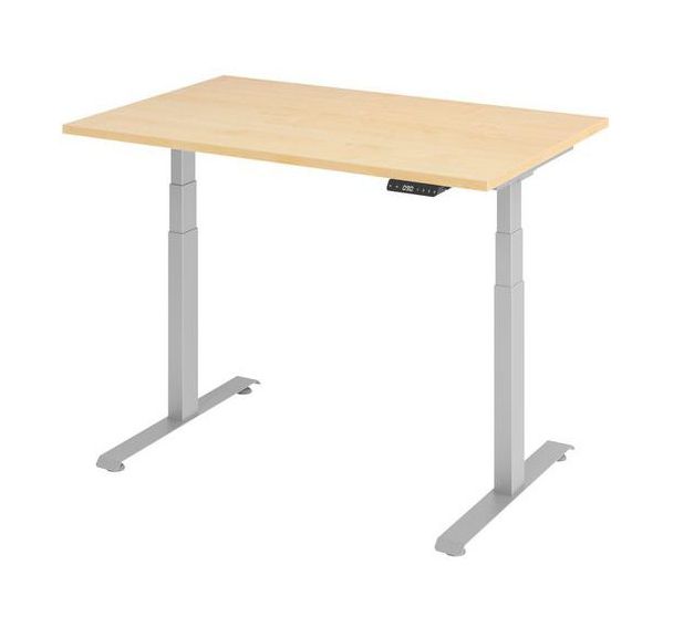 Bureau électrique 120 x 80 cm piétement Gris - Manutan Expert