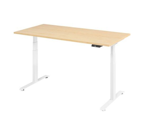 Bureau électrique 160 x 80 cm piétement Blanc - Manutan Expert