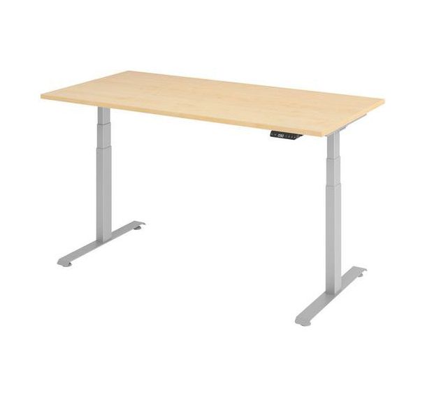 Bureau électrique 160 x 80 cm piétement  Gris - Manutan Expert