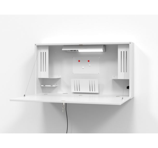 Bureau mural pliable-120cm-Blanc-Blanc