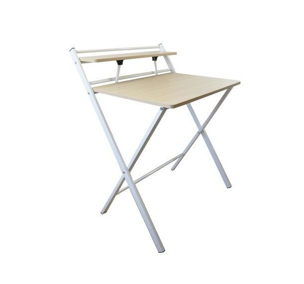 Bureau pliable Homy blanc/hêtre