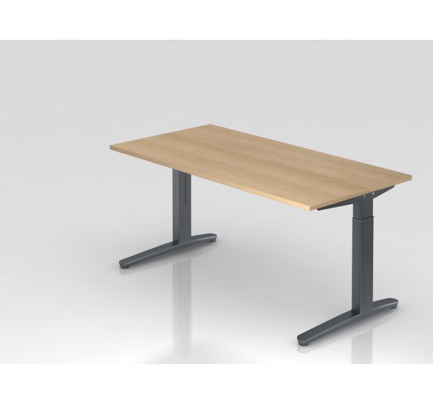 Bureau rectangulaire XB - Plateau chêne - 160x80 cm - Hammerbacher