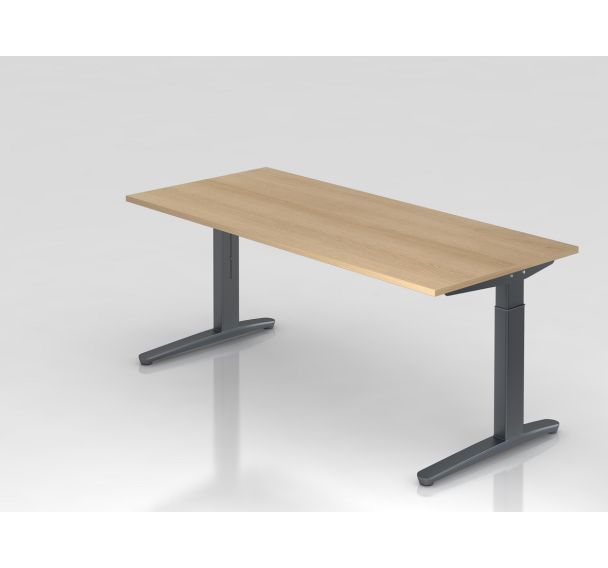 Bureau rectangulaire XB - Plateau chêne - 180x80 cm - Hammerbacher