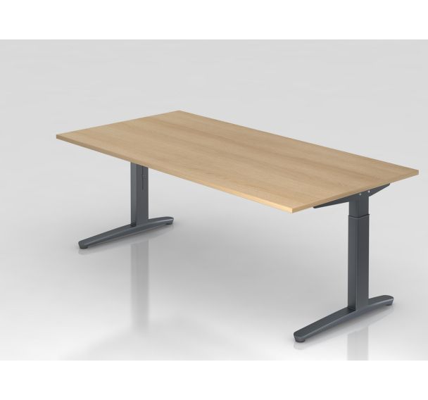 Bureau rectangulaire XB - Plateau chêne - 200x100 cm - Hammerbacher
