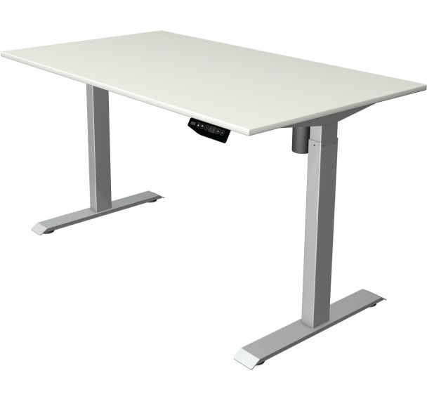 Bureau réglable Move 1 - Piètement argent - 140x80 cm - Kerkmann