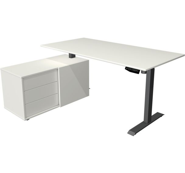 Bureau réglable avec rangement Move1 - Piètement anthracite - Kerkmann