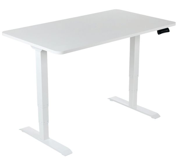 Bureau réglable en hauteur - Piètement blanc - Manutan Expert