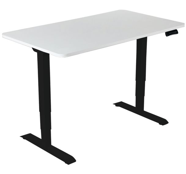 Bureau réglable en hauteur - Piètement noir - Manutan Expert